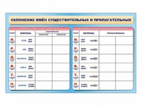 Фрагмент (демонстрационный) маркерный (двухсторонний) "Склонение имен существительных и прилагательных" - «globural.ru» - Киров