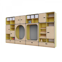 Детская стенка с местом для хранения и зонами отдыха из коллекции «НЕГА» (цвет желтый) - «globural.ru» - Киров