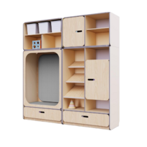 Детская стенка с местом для хранения и прямоугольной зоной отдыха из коллекции «НЕГА» (цвет бежевый) - «globural.ru» - Киров