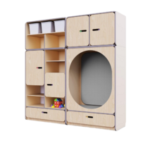 Детская стенка с местом для хранения и овальной зоной отдыха из коллекции «НЕГА» (цвет бежевый) - «globural.ru» - Киров