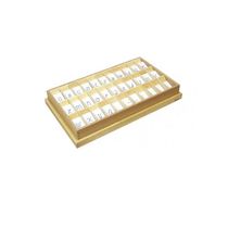 Английский алфавит на пластиковых табличках. Синий. Прописные буквы. 20/20 штук. - «globural.ru» - Киров