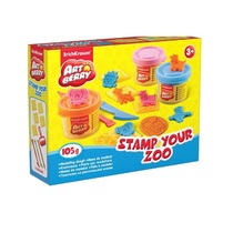 Пластилин на растительной основе Artberry/Stamp Your Zoo 3 бан./35 г со штампами - «globural.ru» - Киров
