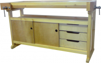 Верстак деревянный столярный Школьный (сосна) с тумбой Практик - «globural.ru» - Киров