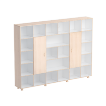 Шкаф-стеллаж 2 дверки (бук/белый) - «globural.ru» - Киров