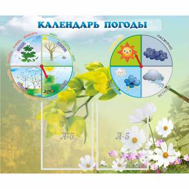 Стенд "Календарь погоды" с 2 карманами - «globural.ru» - Киров